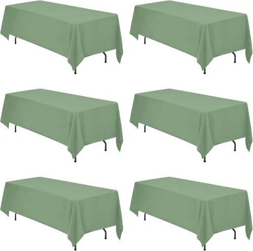 Miniatura 71 de BRILLMAX 6 Pack de Manteles Azul Marino para Mesas Rectangulares de 8 Pies 90 x 156 Pulgadas - 8 pies Mantel Rectangular a Granel de Lino