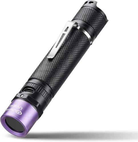 Linterna UV Blacklight 365nm UV304 – Recargable, de alta potencia, compacta, impermeable, duradera, ideal para curado con pegamento UV, manchas de