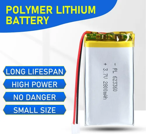 Miniatura 5 de 623360 Batería Lipo 3.7V 1500mAh 623360 Paquete de Batería de Polímero de Litio Recargable con Conector JST PH2.0mm para Dispositivo Electrónico