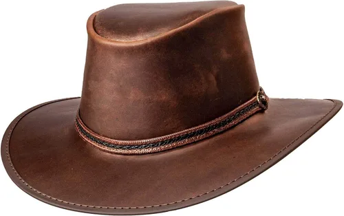 American Hat Makers Midnight Rider Bravo - Sombrero de vaquero de cuero para hombres y mujeres, resistente a la intemperie