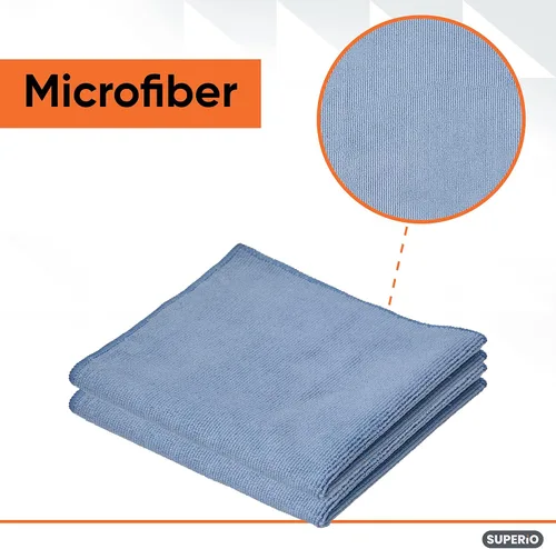 Miniatura 3 de Superio Paño de limpieza de microfibra azul para automóvil, casa, baño, paño milagroso de 16 x 16 pulgadas, sin rayas ni pelusas, sin detergente