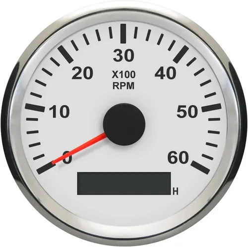 ELING Tacómetro impermeable REV Contador RPM Gauge con medidor de horas 0-6000RPM 3.346 in 9-32V con retroiluminación