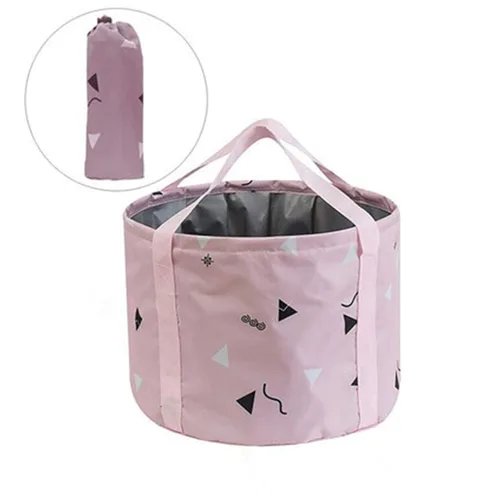 Tina Plegable de 24L para Remojar Pies para Pies Grandes, Tina de Spa de Pies Portátil Plegable, Cubo Plegable de Agua para Viajes y Campamento, Rosa