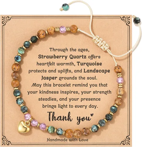 Miniatura 12 de HGDEER Regalos de cumpleaños para mujer, pulsera única de piedra natural, para mujeres, adolescentes, niñas, regalos de moda para amigas, mejores