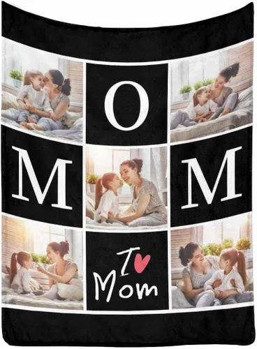 Miniatura 27 de MyPupSocks Manta personalizada para mamá, regalos personalizados para mamá, manta de cama con fotos, regalos de cumpleaños para mujeres, mamá