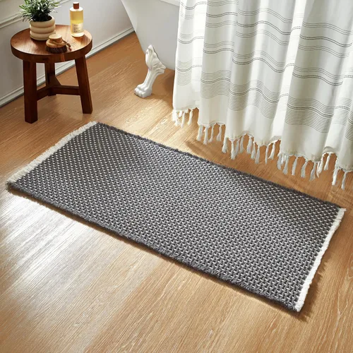 Miniatura 24 de TYUU Tapete de baño estilo gofre, tapete de baño bohemio, antideslizante, lavable, súper absorbente, de secado rápido, bonito tapete de baño