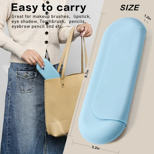 Miniatura 6 de Soporte para brochas de maquillaje, cierre magnético, organizador de brochas de maquillaje, bolsa de maquillaje de silicona, artículos esenciales