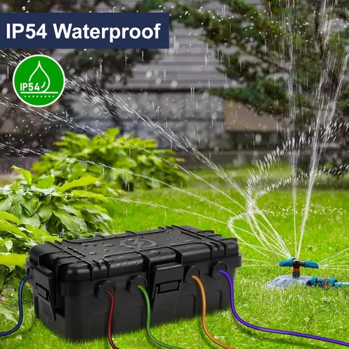 Miniatura 2 de Caja eléctrica mediana para exteriores (11.6 x 5.2 x 4.1 pulgadas), cubierta de cable de extensión impermeable IP54 con entrada de 6 cables, caja