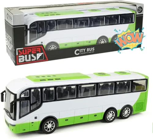Miniatura 12 de Modelo de coche de juguete de autobús de viaje de 12.5 pulgadas para niños, coche de autobús urbano a escala 1:30 para niños pequeños, juego