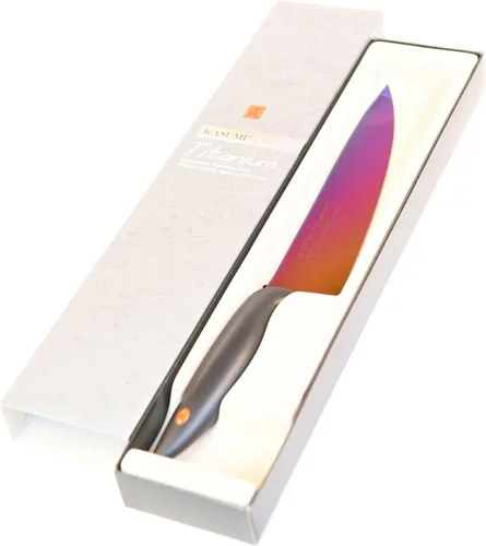 Miniatura 10 de SUMIKAMA KASUMI 22020/RA Cuchillo Kasumi, revestimiento de titanio, cuchillo en forma de espada, fabricado en Japón, 7.9 pulgadas (7.9 in), cuchillo
