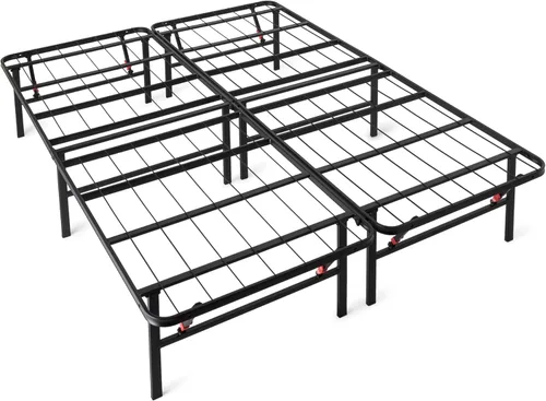 Miniatura 6 de Amazon Basics Base de cama con almacenamiento, plataforma de metal plegable, acero resistente, no necesita somier, 14 pulgadas de alto, instalación