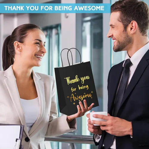 Miniatura 4 de Ctosree 20 bolsas de papel de regalo de agradecimiento para empleados, compañeros de trabajo, colega de trabajo con asas para colega