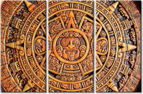 Miniatura 34 de Arte de pared de 3 piezas, pintura en lienzo del Día de los Muertos, Bailarín azteca, impresión sobre lienzo, festival mexicano, obra de arte