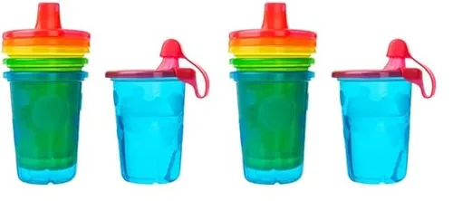 The First Years Take & Toss - Vasos con pajita, multicolor con pajitas, tazas para beber y suministros para fiestas, esenciales para la alimentación