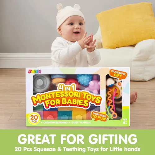 Miniatura 7 de JOYIN Juguetes para bebés - Juguetes Montessori para bebés, juguetes sensoriales de grado alimenticio presentes en círculos apilables