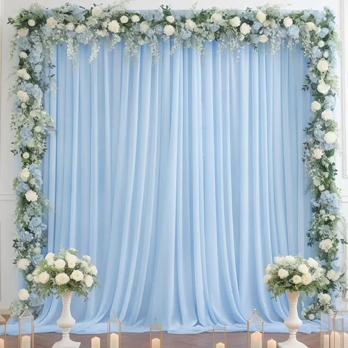 Miniatura 7 de Cortinas de fondo de tul azul de 10x10 para fiestas, cortina de fondo transparente para fotos de boda, cortinas para baby shower, fotografía, fiesta