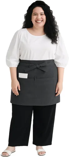 Miniatura 8 de King Mills Delantales unisex de cintura/media para servidor de bistró con bolsillos. Delantal talla grande XL XXL o cintura W40+, extra grande