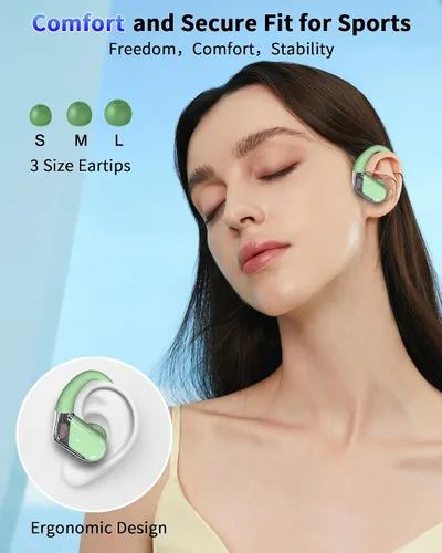 Miniatura 3 de Auriculares inalámbricos, auriculares Bluetooth 5.4 2026 con cancelación de ruido deportivo, auriculares sobre la oreja con ganchos para los oídos