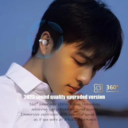 Miniatura 3 de Auriculares inalámbricos Bluetooth con clip Bluetooth 5.3 con clip de oreja para conducción ósea, auriculares inalámbricos para orejas pequeñas