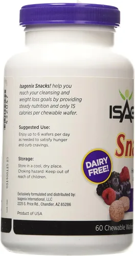 Miniatura 2 de Isagenix 60 obleas masticables naturales de bayas silvestres 7.5 oz (214 g)