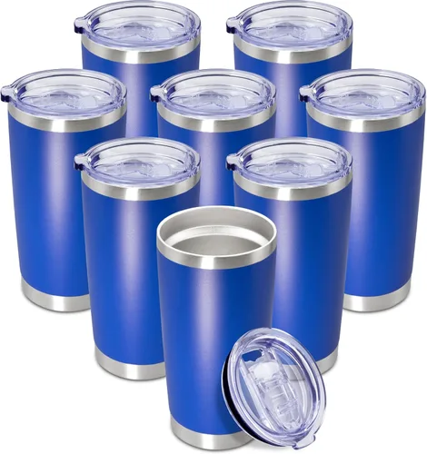 Miniatura 58 de Vaso de viaje de café de 20 onzas a granel con tapa, acero inoxidable de doble pared aislada al vacío, tazas con recubrimiento en polvo, para Rosa