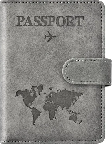 Miniatura 8 de Combo de tarjetero para pasaporte y vacuna, soporte para pasaporte con ranura para tarjeta de vacuna, cartera para pasaporte, funda para pasaporte