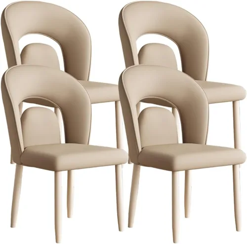 Miniatura 11 de YVYKFZD Leather Dining Chairs, Kitchen Chairs Set with Curved Back, Upholstered Dining Room Chair, Armless Comfy Side Chair, for Living Room