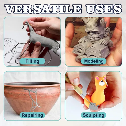 Miniatura 2 de Arcilla de Masilla Epoxy para Esculpir, 2 Partes A & B para Esculpir, Modelar, Construir y Reparar, 2 Libras, Natural