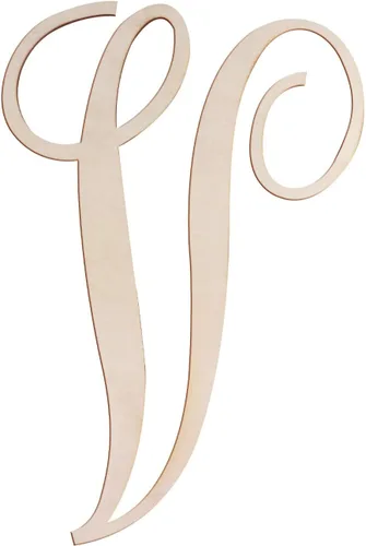 Miniatura 26 de Letras de madera cursivas para decoración de pared, letras grandes de madera de 14 pulgadas, monograma sin terminar, letras de madera, manualidades