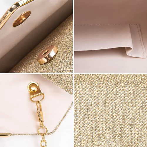 Miniatura 4 de Larcenciel Bolsos de mano para mujer, bolsa de noche brillante con cadena desmontable