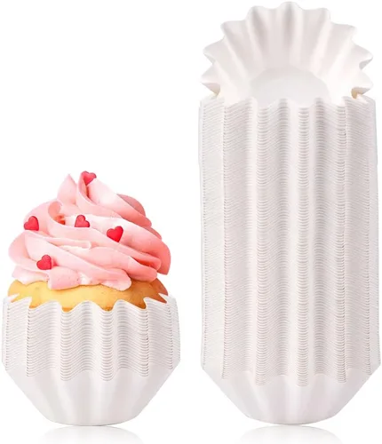 Miniatura 17 de 100 PCS Moldes de Papel Brioche para Hornear Moldes para Cupcakes Papel Antiadherente Recubierto Moldes Estándar para Muffins para Bodas Fiestas Rosa