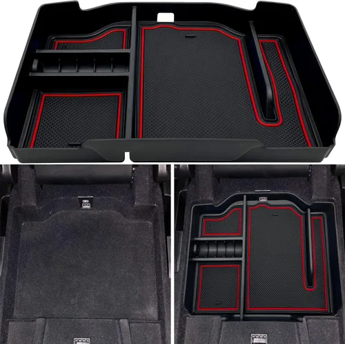 Miniatura 8 de Organizador de consola central compatible con Dodge RAM 1500 2500 3500 2026 2025 2024 2023 2022-2019 Accesorios Caja de almacenamiento interior Negro