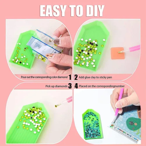 Miniatura 5 de Meothan Kit de Pintura de Diamantes 5D para Niños con Marco de Madera, Fácil Pintura de Diamantes de Dragón Pequeño, Juego de Pintura de Gemas