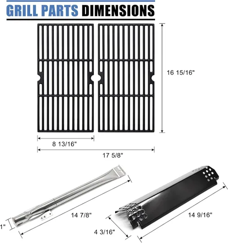Miniatura 5 de Piezas de repuesto para parrillas de gas Nexgrill 720-0864M 720-0864 de 2 quemadores, kit de piezas para rejillas de parrilla 720-0864M