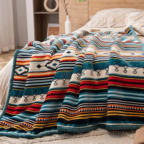Miniatura 4 de COTTEBED Manta de franela Sherpa estilo bohemio, para todas las estaciones, ligeras, súper suaves, acogedoras, cómodas, esponjosas, mullidas