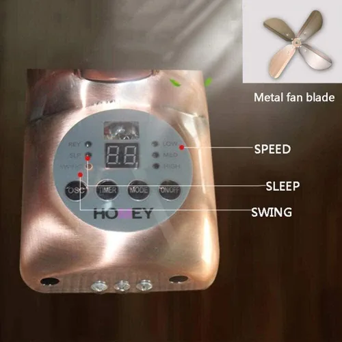 Miniatura 5 de Ventilador eléctrico para uso doméstico, ventilador de pared de metal antiguo retro, ventilador de columpio con control remoto, industria del hogar