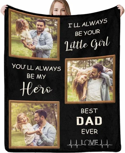 Miniatura 33 de Artsadd Manta personalizada con foto, mantas personalizadas para papá y abuelo, regalos del Día del Padre, manta conmemorativa para la familia