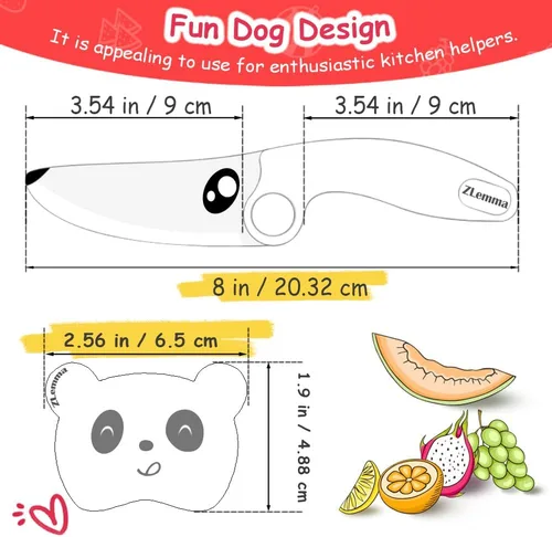Miniatura 6 de Juego de cuchillos para niños para cocina real con anillo educativo, delantal ajustable y sombrero de chef, cuchillo de entrenamiento para niños