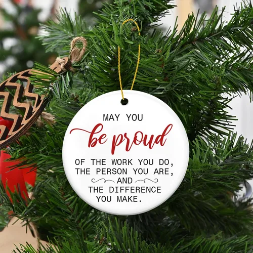 Miniatura 8 de OASSIE Regalos de agradecimiento de Navidad para empleados para compañeros de trabajo, adornos de Navidad de cerámica 2025 para decoraciones