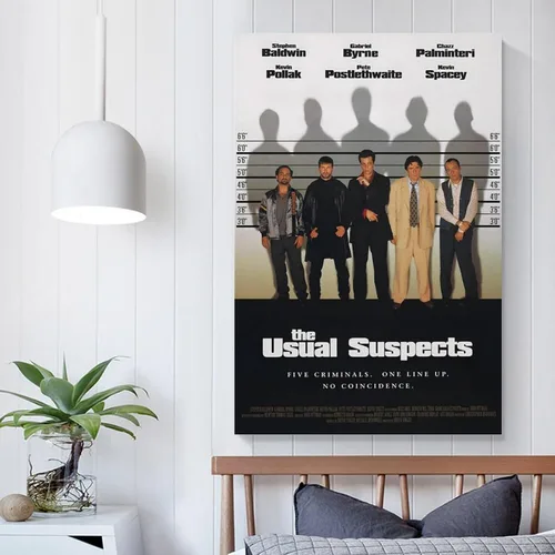 Miniatura 5 de ADOVZ Pósteres de películas retro de The Usual Suspects de los años 90, póster vintage para decoración del hogar, arte de pared, impresión de imagen