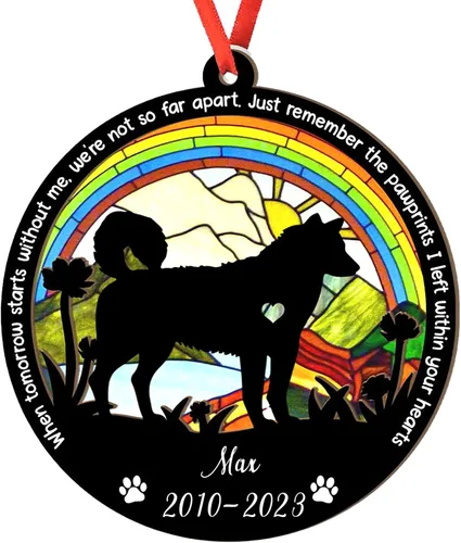 Miniatura 122 de Adorno personalizado para atrapasoles de sabueso afgano, adorno de Navidad de sabueso afgano, regalo para perro amante, sabueso afgano conmemorativo