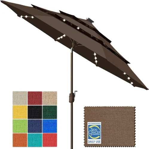 Miniatura 32 de EliteShade - Sombrilla solar de 9 pies / 2.74 metros, con 80 luces LED para patio, mesa al aire libre, con ventilación y cubierta que no se decolora