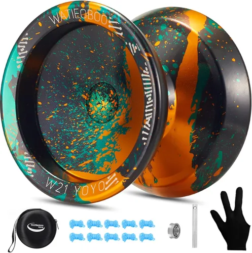 Yoyo R8 Responsive Yoyo para principiantes, Yoyos profesionales no responsivos para adultos Pro Yoyos de trucos de metal con kit de rodamientos Yo
