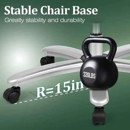 Miniatura 8 de Silla de oficina ejecutiva, silla de escritorio ergonómica, silla de computadora cómoda resistente de 500 libras con soporte lumbar ajustable