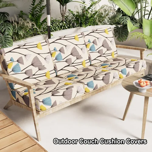 Miniatura 2 de hyha Fundas de Cojines para Sofá Exterior con Estampado, Fundas de Sofá con Diseño Floral Lavables para Muebles de Patio al Aire Libre, Funda