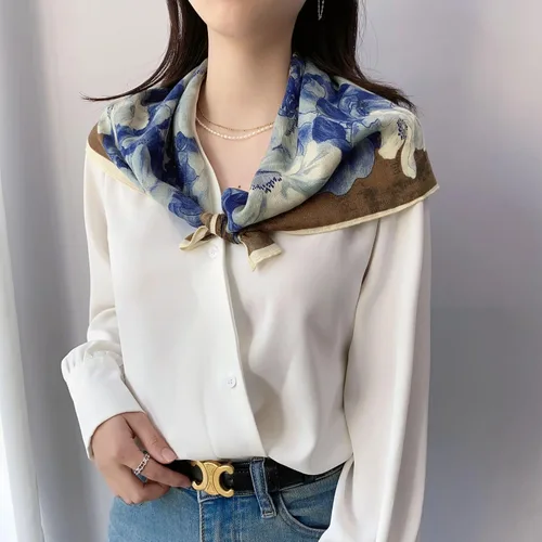 Miniatura 4 de K-Elewon Bufanda cuadrada mediana para mujer, bufanda para la cabeza, bufanda para el cuello, bufanda para el cabello, pañuelo para dormir, bufandas