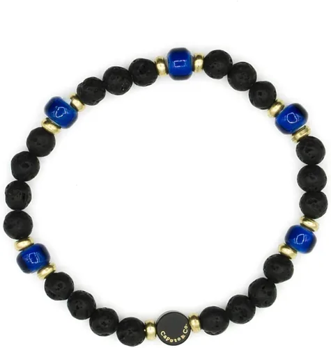Miniatura 2 de Caputo Co - Pulsera de cuentas elásticas de cristal y lava para hombre hecha a mano en Estados Unidos