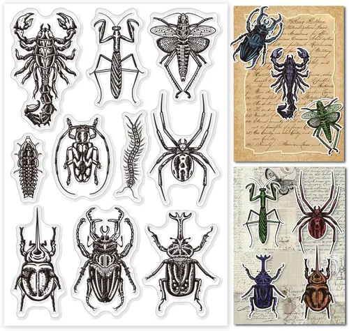 Miniatura 12 de GLOBLELAND Sellos transparentes de abeja para decoración de álbumes de recortes, diseño de abeja Happy Greetings, sello de silicona transparente