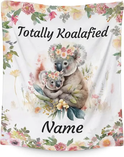 Miniatura 24 de Manta Koala para los amantes del koala, tamaño de cuna de 40 x 50 pulgadas, manta suave y acogedora para regalo, manta negra de dibujos animados