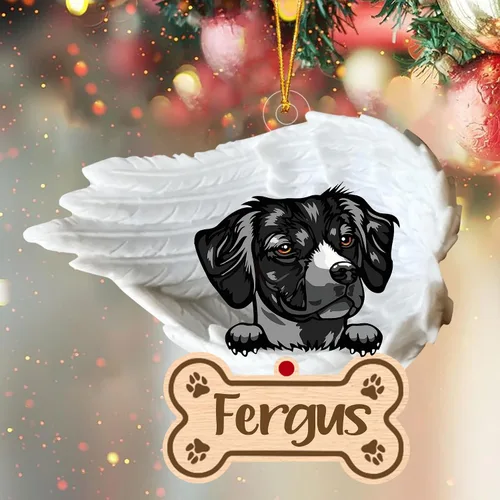 Miniatura 66 de Adorno de perro afgano de 1 ángel, adorno acrílico 2D personalizado conmemorativo para perros, regalo por pérdida de mascotas, regalo